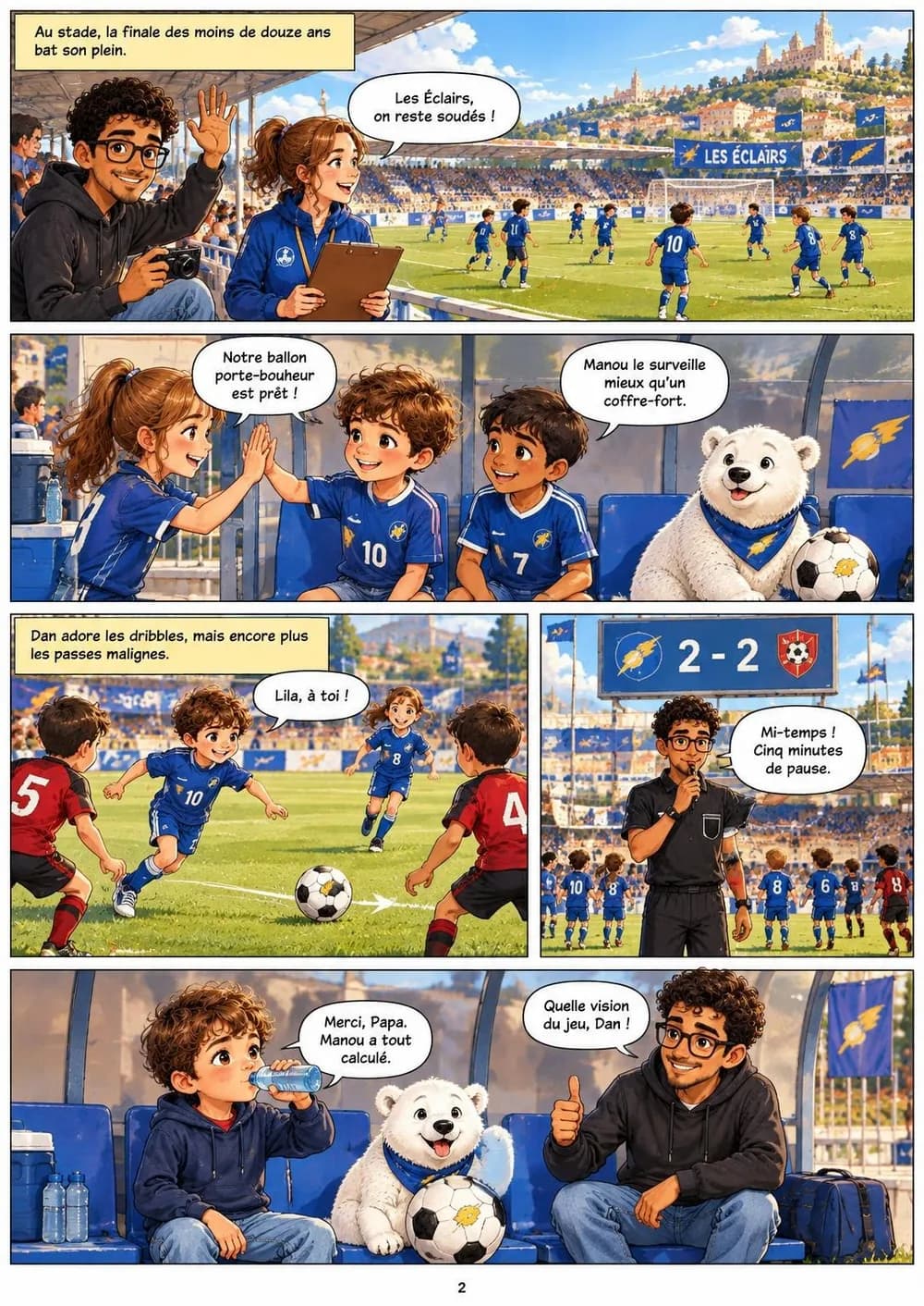 Exemple de planche de BD personnalisée dont un enfant est le héros