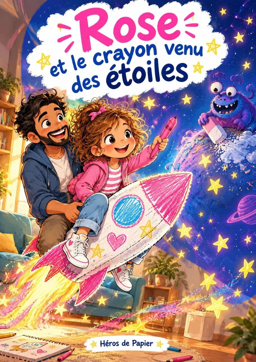 Couverture de « Rose et le crayon venu des étoiles »